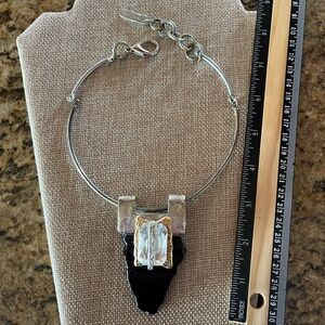 Silver and Black Pendant Necklace J Jansen